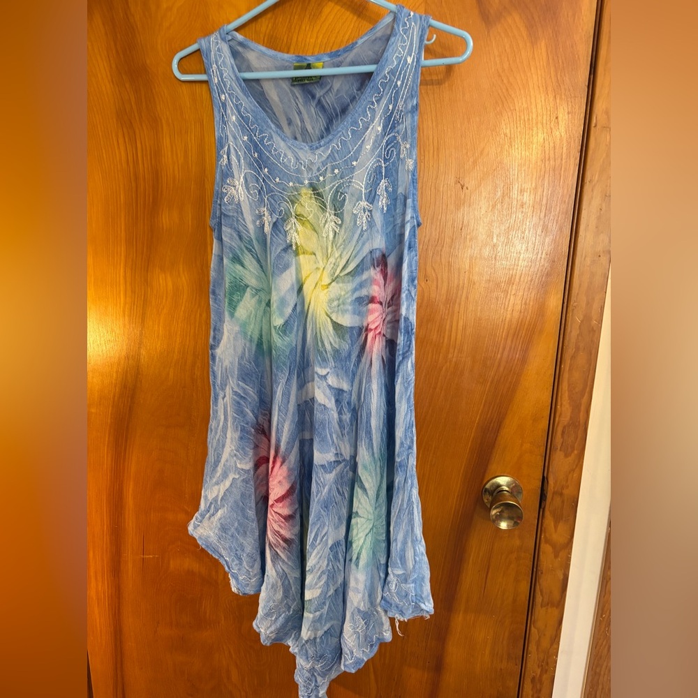Blue Pineapple Tunic Dress